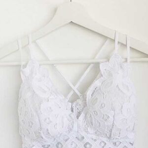 Elegant White Lace Cami Bralette
